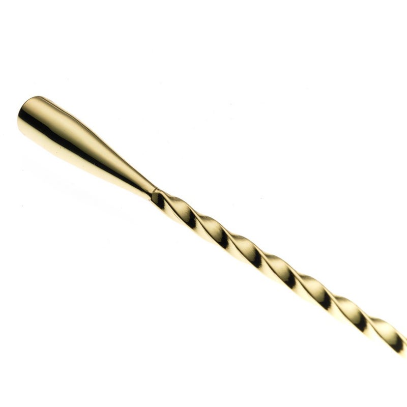 Barfly Teardrop Bar Spoon, End 11 13/16" (30 cm), Gold - Image 2